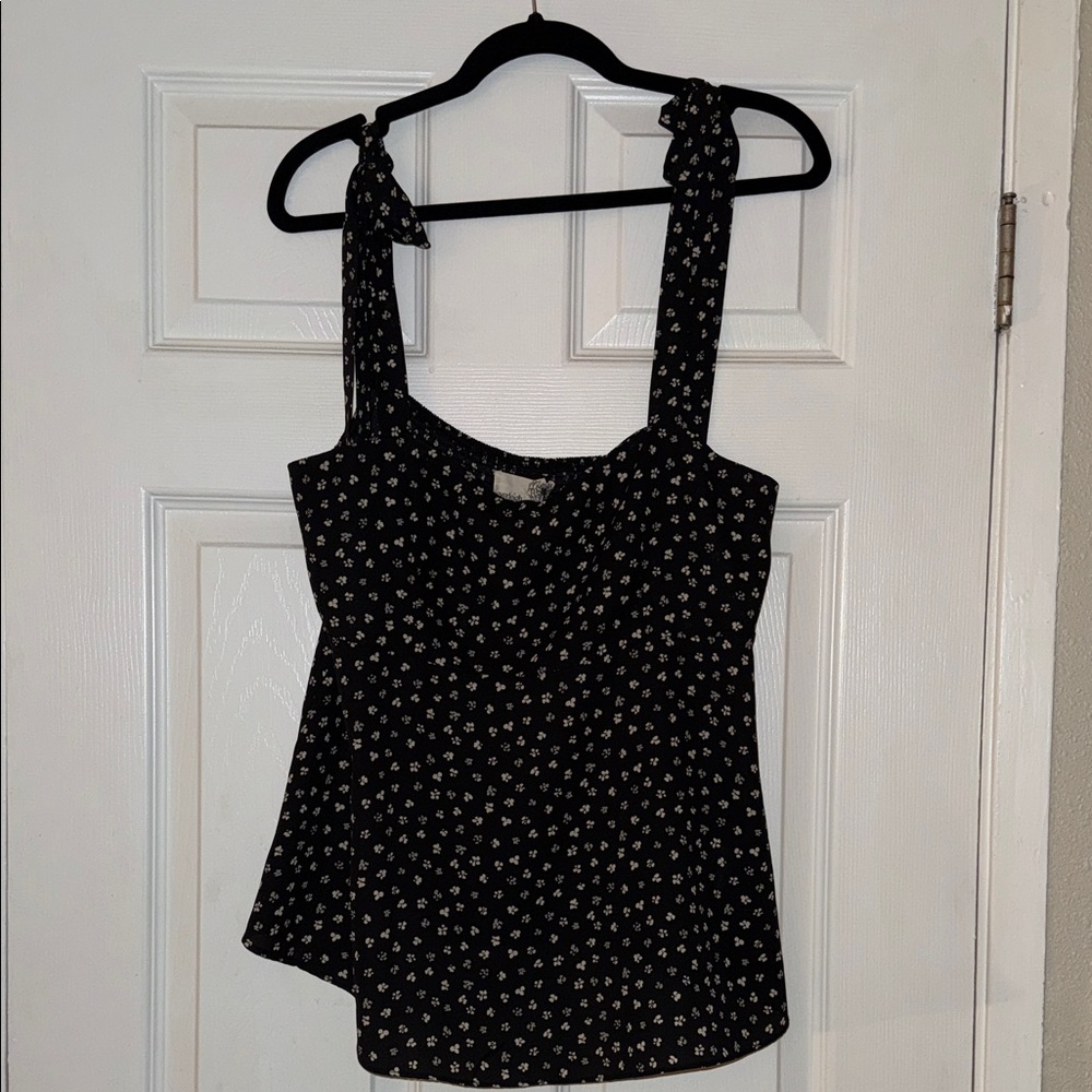 Black & White Floral Babydoll Top